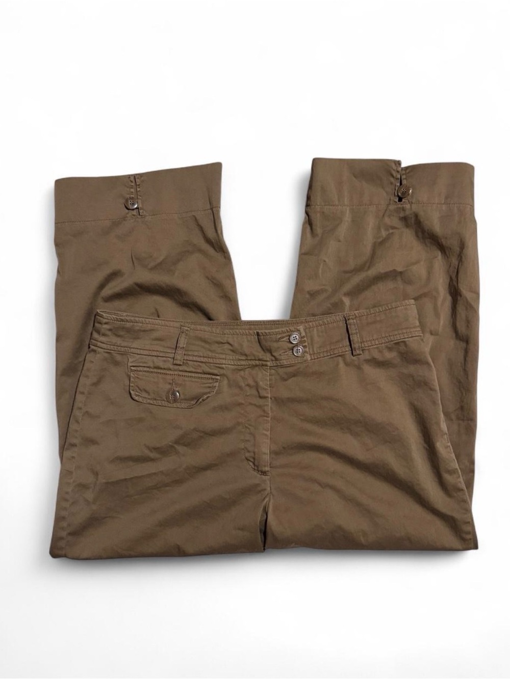 Women’s Coldwater Creek Brown Capris with Button Waist Detail